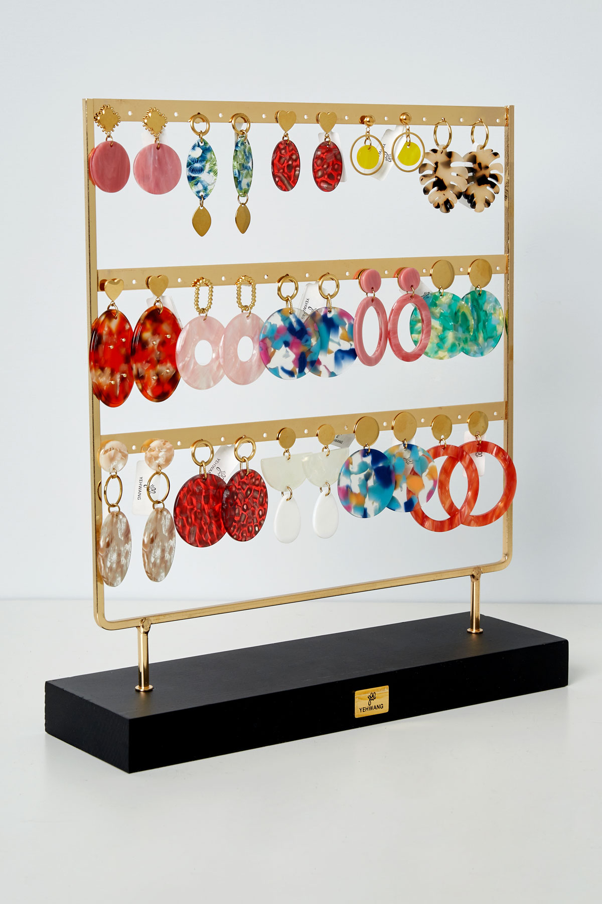 Display pendientes coloridos - oro/multi
